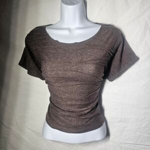 Vintage 90s y2k textured brown baby tee top
